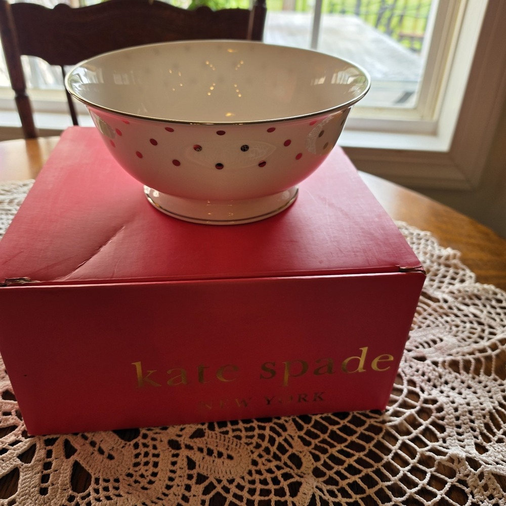 Kate Spade Lenox‎ Larabee Road Platinum Dot Serving Bowl Brand New
